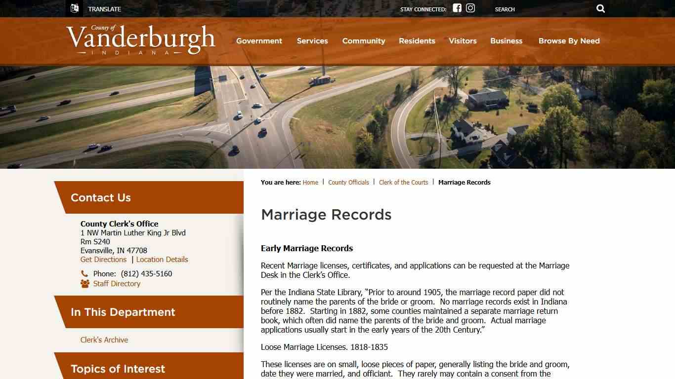 Marriage Records / Vanderburgh County