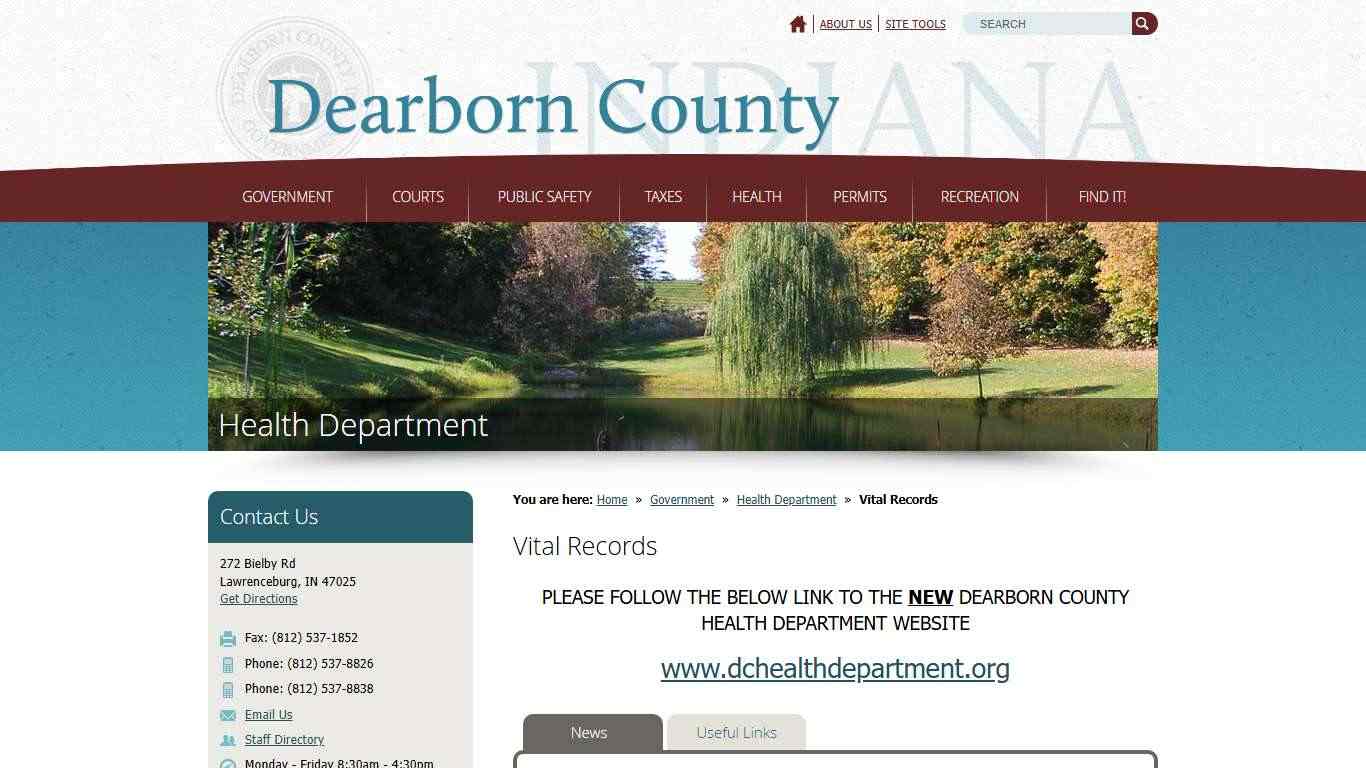 Vital Records / Dearborn County, Indiana