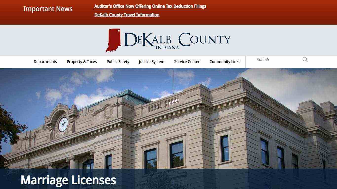 Marriage Licenses / DeKalb County, Indiana